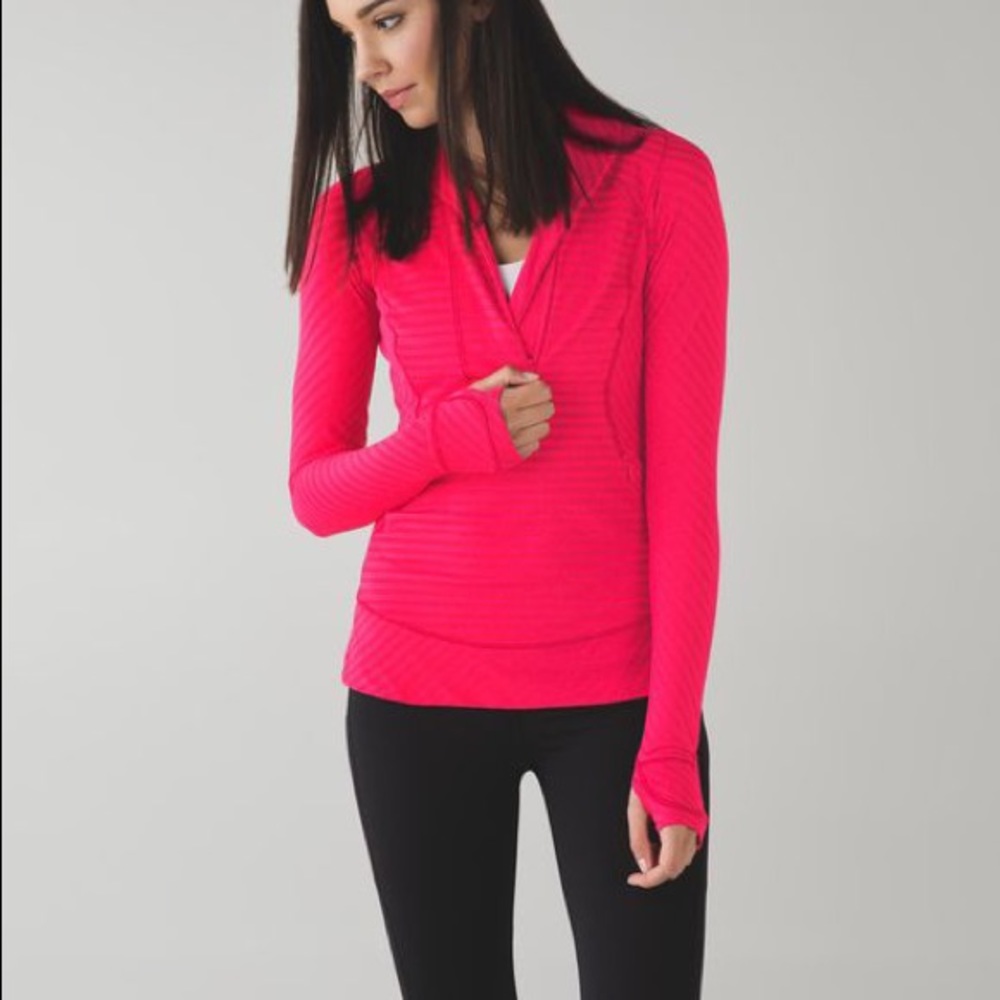 NWOT Pink Lululemon Think Fast Pullover Size 12